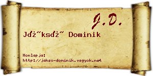 Jáksó Dominik névjegykártya